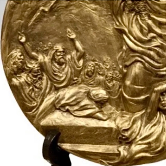 Moses 10 Commandments Relief Decorative Plate Bronze Cast Rhodes Studios 1st Ed - Picture 4 of 8